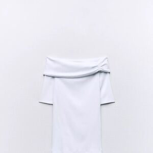 Zara Ribbed White Top